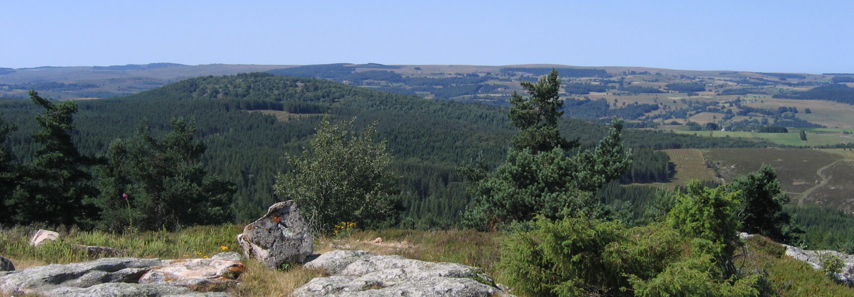 Vue du Sommet du Puy de la Tuile : les Espaces Naturels Sensibles (ENS) du Cantal